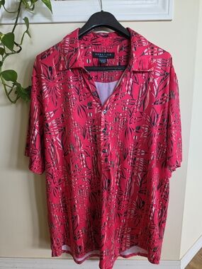 Kenneth Cole Reaction Men's Tropical Abstract Polo Shirt XL